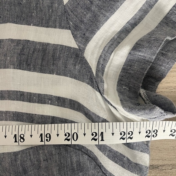 Boden | Linen Striped Split Neck Shift Dress Pockets Coastal Beachy Lightweight - Picture 9 of 9